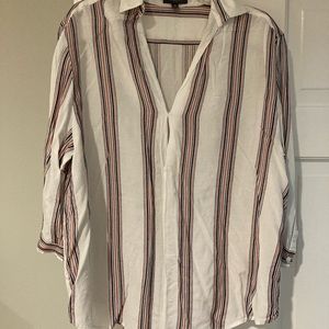 Striped blouse with 3/4 length sleeve